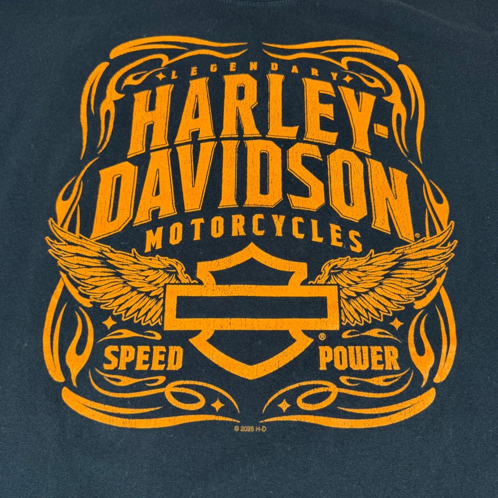 Harley Davidson Central Texas Round Rock Graphic T-Shirt Mens XL Black Orange - Picture 6 of 8